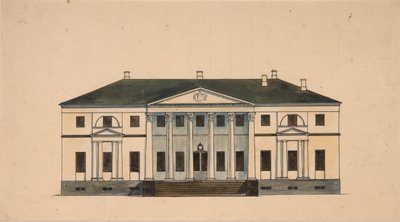 Fasáda domu v Golitsyn Petrovo-Dalneye Estate, první čtvrtina 19. stol. od Unbekannt