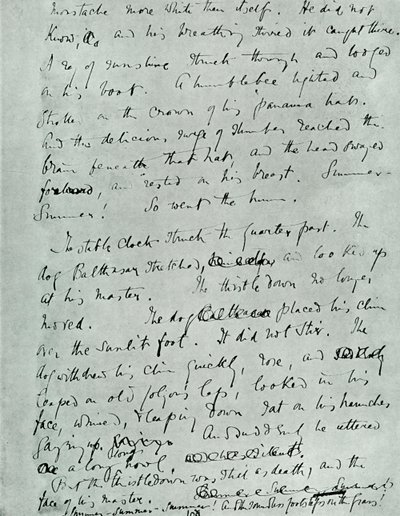 Faksimile stránky MS pro Indian Summer of a Forsyte, John Galsworthy, 1918, 1928. od Unbekannt