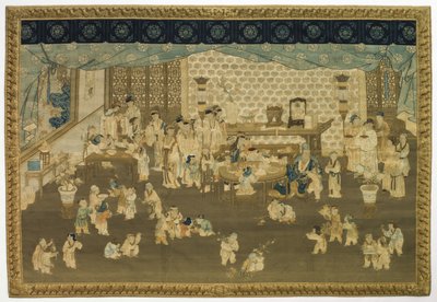 Rodinné setkání na Nový rok ráno, 1700. od Unbekannt