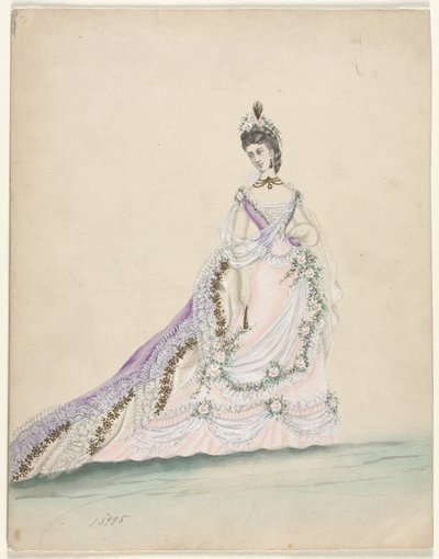 Módní studie navržená pro Worth, 1870. od Unbekannt