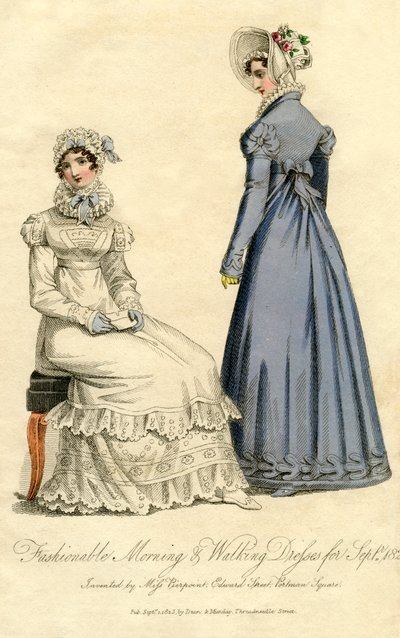 Módní ranní a vycházkové šaty ze září 1823 od Unbekannt