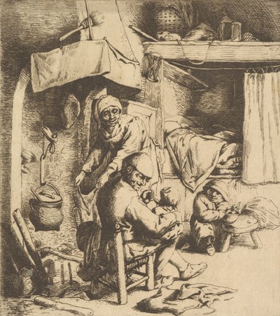 Otec živí dítě, 1610-85. od Unbekannt