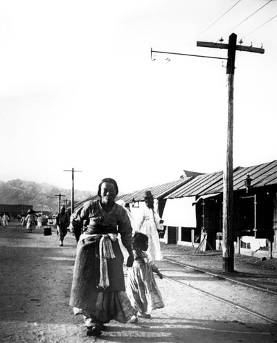 Otec a dítě, Soul, Korea, 1900 od Unbekannt