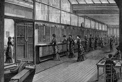 Telefonistky na Central Telephone Exchange, Paříž, 1890 od Unbekannt