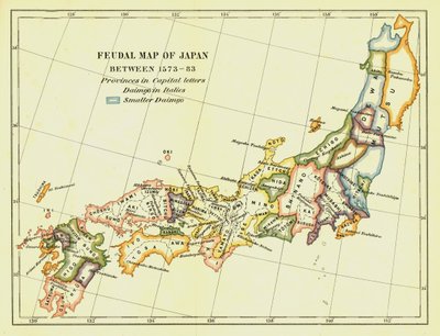 Feudální mapa Japonska mezi 1573-83, 1903. od Unbekannt