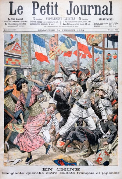 Boj mezi francouzskými a japonskými vojáky během rusko-japonské války, Čína, 1904 od Unbekannt