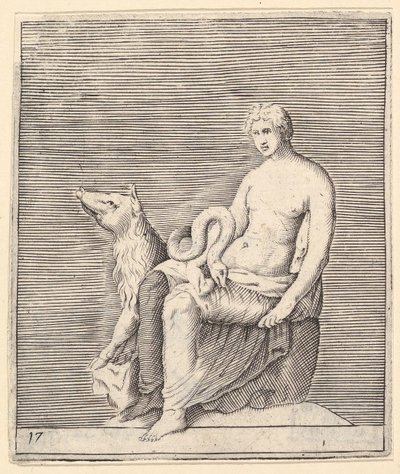 Figura s prasetem a hadem, publikovaná ca. 1599-1622. od Unbekannt