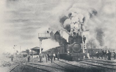 První vlak mezikoloniální železnice opouštějící Kalgoorlie, 1923. od Unbekannt