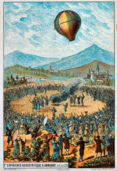 První zkušební let horkovzdušného balónu v Annonay, Francie, 4. června 1783 1890 od Unbekannt