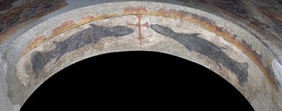 Ryby lemující kříž ze Santa Maria de Taüll od Unbekannt