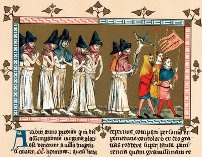 Flagellanti v nizozemském městě Tournai Doornik, 1349 od Unbekannt