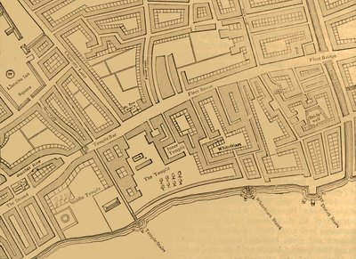 Fleet Street, The Temple, etc., From a Map of London, Publikováno 1720, 1897. od Unbekannt
