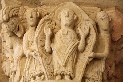 Bazilika opatství Fleury - hlavní město verandy zobrazující Saint Martin Saint Benoit sur Loire Francie od Unbekannt