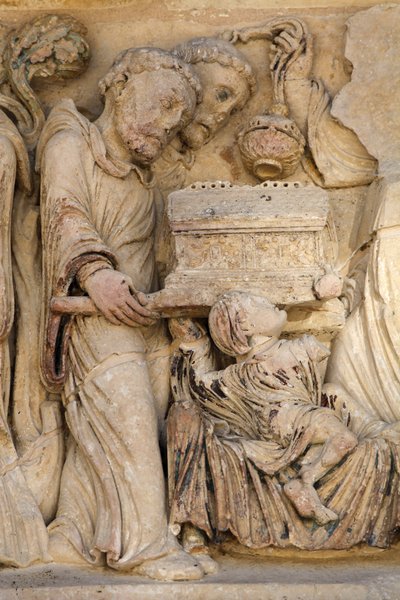 Bazilika opatství Fleury socha severní brány: Relikviář svatého Benedikta Saint Benoit sur Loire Francie od Unbekannt