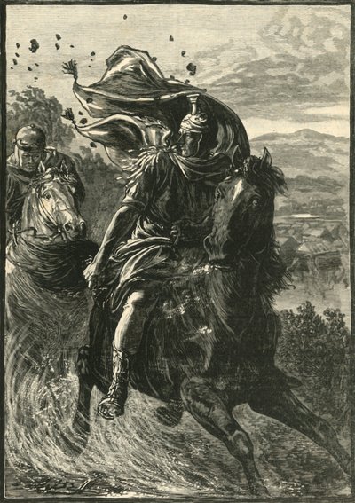 Útěk Pompeia z bitevního pole Pharsalia, 1890. od Unbekannt