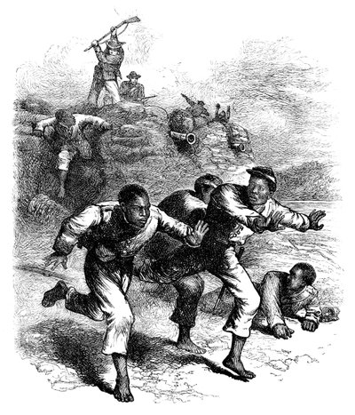 Let černých vojáků Unie z Fort Pillow, Tennessee, Americká občanská válka, 1864 c1880 od Unbekannt