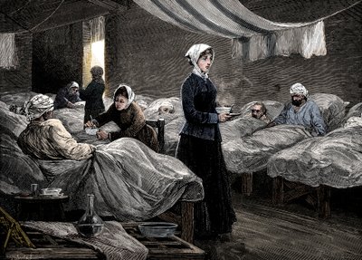 Florence Nightingale v kasárenské nemocnici ve Scutari, c1880 od Unbekannt