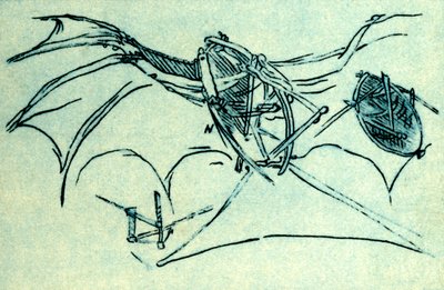 Létající stroj navržený Leonardem da Vincim, c1485, 1932. od Unbekannt