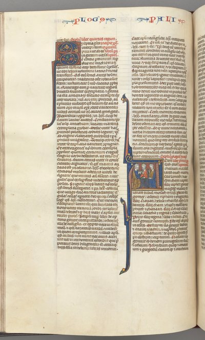 Fol. 148v, Letopisy I, historická iniciála A, tři potomci Adama, c. 1275-1300. od Unbekannt