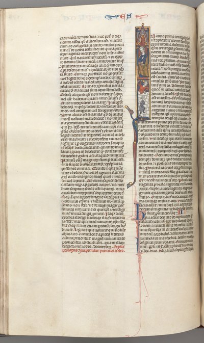 Fol. 174v, Ezra, historická iniciála I, Cyrus řídící stavbu chrámu, c. 1275-1300. od Unbekannt