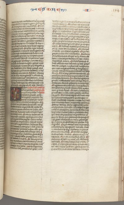 Fol. 184r, Ezra II, historická iniciála E, kněz cenící oltář, c. 1275-1300. od Unbekannt