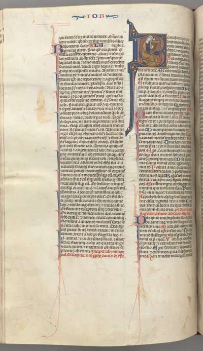 Fol. 214v, Žalm 1, historická iniciála 8, David harfa, c. 1275-1300. od Unbekannt