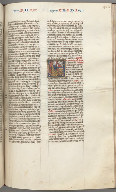 Fol. 315r, Pláč, historická iniciála E, klečící Jeremiáš se modlí k Boží bustě, c. 127 od Unbekannt