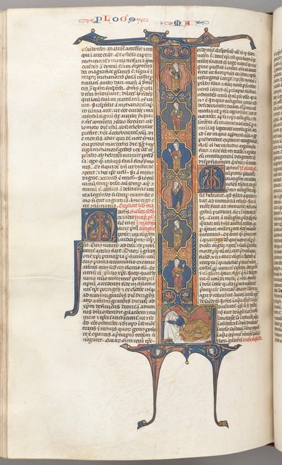 Fol. 391v, Matthew, celovečerní historická iniciála L, Jesseho strom, se spícím Jessem, c. od Unbekannt