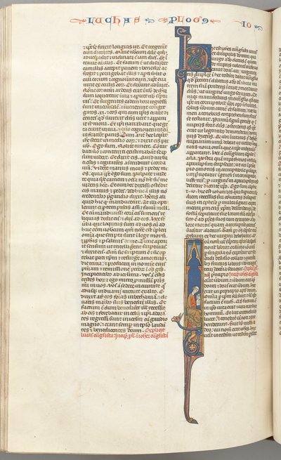 Fol. 425v, John, historická iniciála I, John sedící psaní, c. 1275-1300. od Unbekannt
