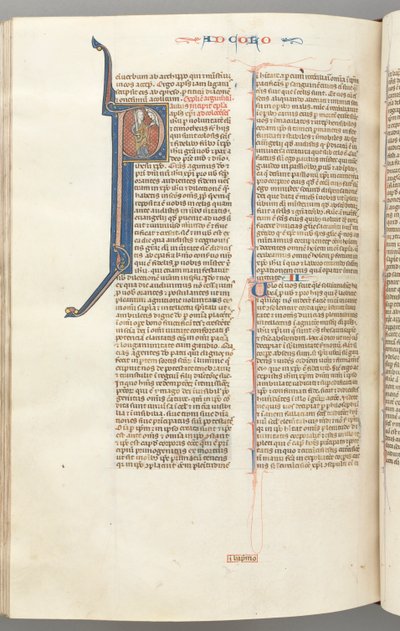 Fol. 453v, Koloským, historická iniciála P, Pavel stojící a mluvící s bustou Boží nahoře, c. 127 od Unbekannt
