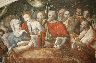 Obraz kapituly opatství Fontevrault (Fontevraud): Mariina smrt namaloval Thomas Pot (detail) kolem roku 1563, Fontevraud, Francie od Unbekannt