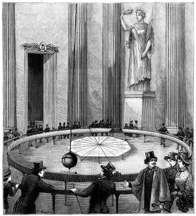 Foucault pomocí svého kyvadla demonstroval rotaci Země, Paříž, 1851 1887 od Unbekannt