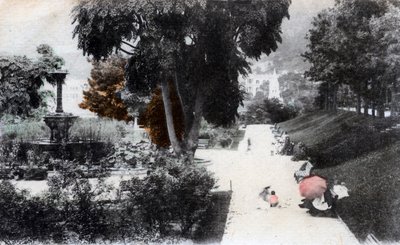 Fontána ve veřejné zahradě, Hong Kong, 20. století od Unbekannt