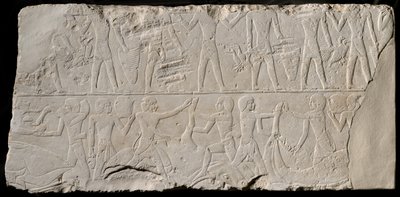 Fragment zdi hrobky zobrazující nositele a řezníky, Egypt, Stará říše, střední dynastie... od Unbekannt