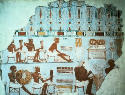 Fragment malované omítky z hrobky Sebekhotepa, z Théb, Egypt, 18. dynastie, c1400 př.nl od Unbekannt