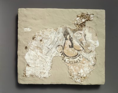 Fragment nástěnné malby: žena s krytem úst padam, ca. 7. století našeho letopočtu od Unbekannt