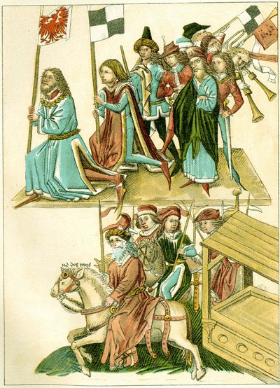 Frederick I. dostává Braniborskou kopii ilustrace z ilustrované kroniky Richentals, c. 1440 od Unbekannt
