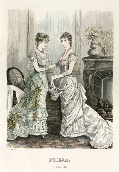 Freja- ilustroval skandinávský módní časopis 1881, ilustrace č. 6 od Unbekannt
