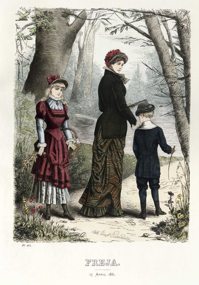 Freja- ilustroval skandinávský módní časopis 1881, ilustrace č. 8 od Unbekannt