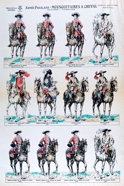 Francouzská armáda, jízdní mušketýři, 18. století 19. století od Unbekannt