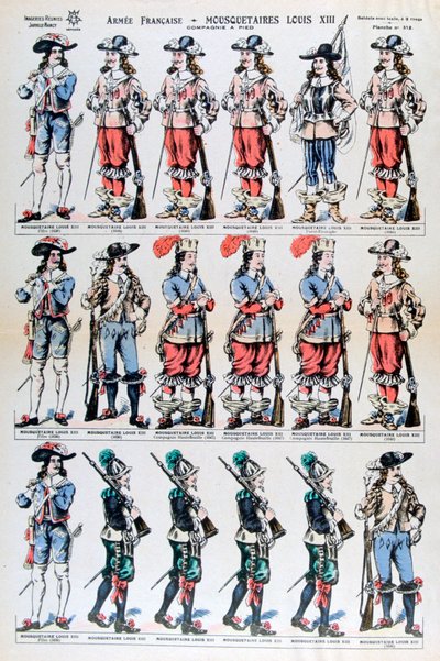 Francouzská armáda, mušketýři Ludvíka XIII., 17. století 19. století od Unbekannt