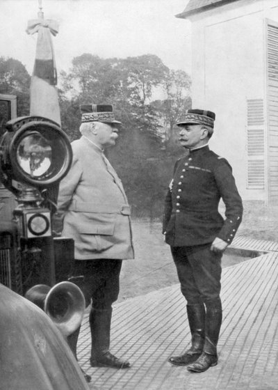 Francouzští generálové z první světové války Joseph Joffre a Ferdinand Foch, Flandry, 1914 od Unbekannt
