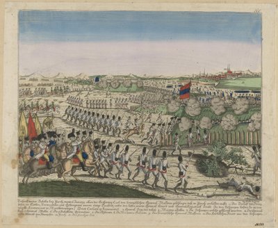 Francouzské a ruské jednotky na kopci Zürichberg v první bitvě u Curychu, c. 1810 od Unbekannt