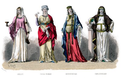 Francouzský kostým: Galský, Gallo Roman, Merovejec, Carlovingian, 1882 od Unbekannt