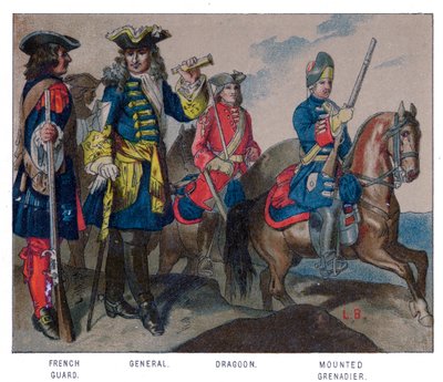 Francouzské vojenské šaty, 1704 od Unbekannt
