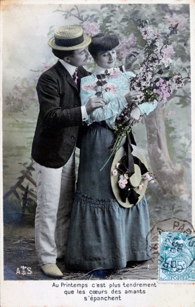 Francouzská romantická pohlednice, c1900 od Unbekannt