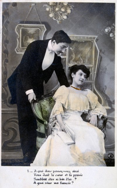 Francouzská romantická pohlednice, c1900 od Unbekannt