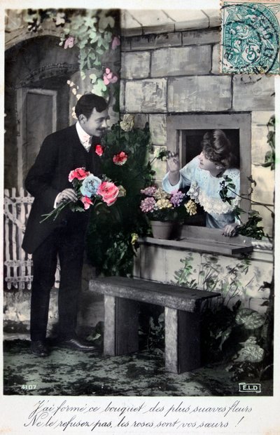 Francouzská romantická pohlednice, c1900 od Unbekannt