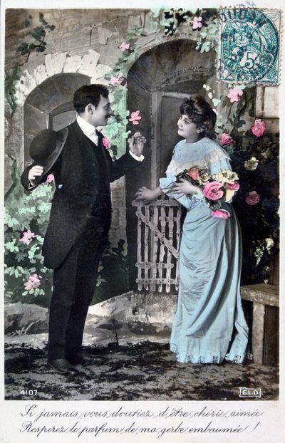 Francouzská romantická pohlednice, c1900 od Unbekannt
