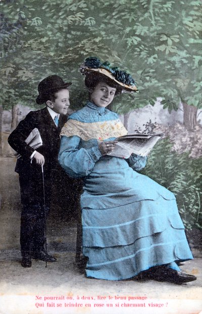 Francouzská romantická pohlednice, c1900 od Unbekannt